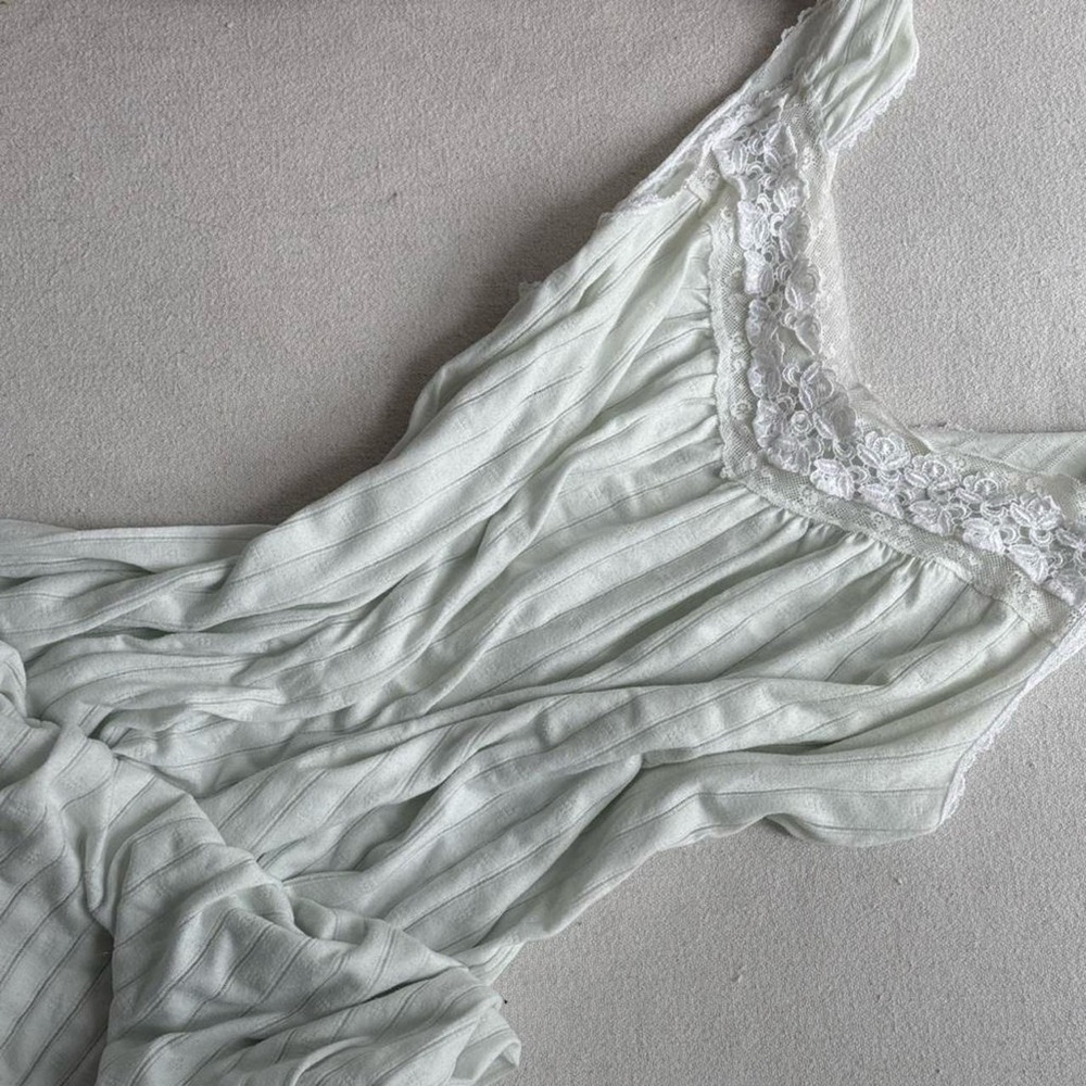 Women’s Lace-Trim Sleep Tank - Pale Mint